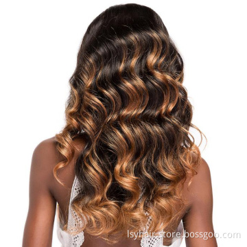 20 Inch Ombre Color T 2/30 Lace Front Wig 100% Human Hair Loose Deep Wave Wigs Brazilian Hair Remy Hair Elastic Lace Long 130%